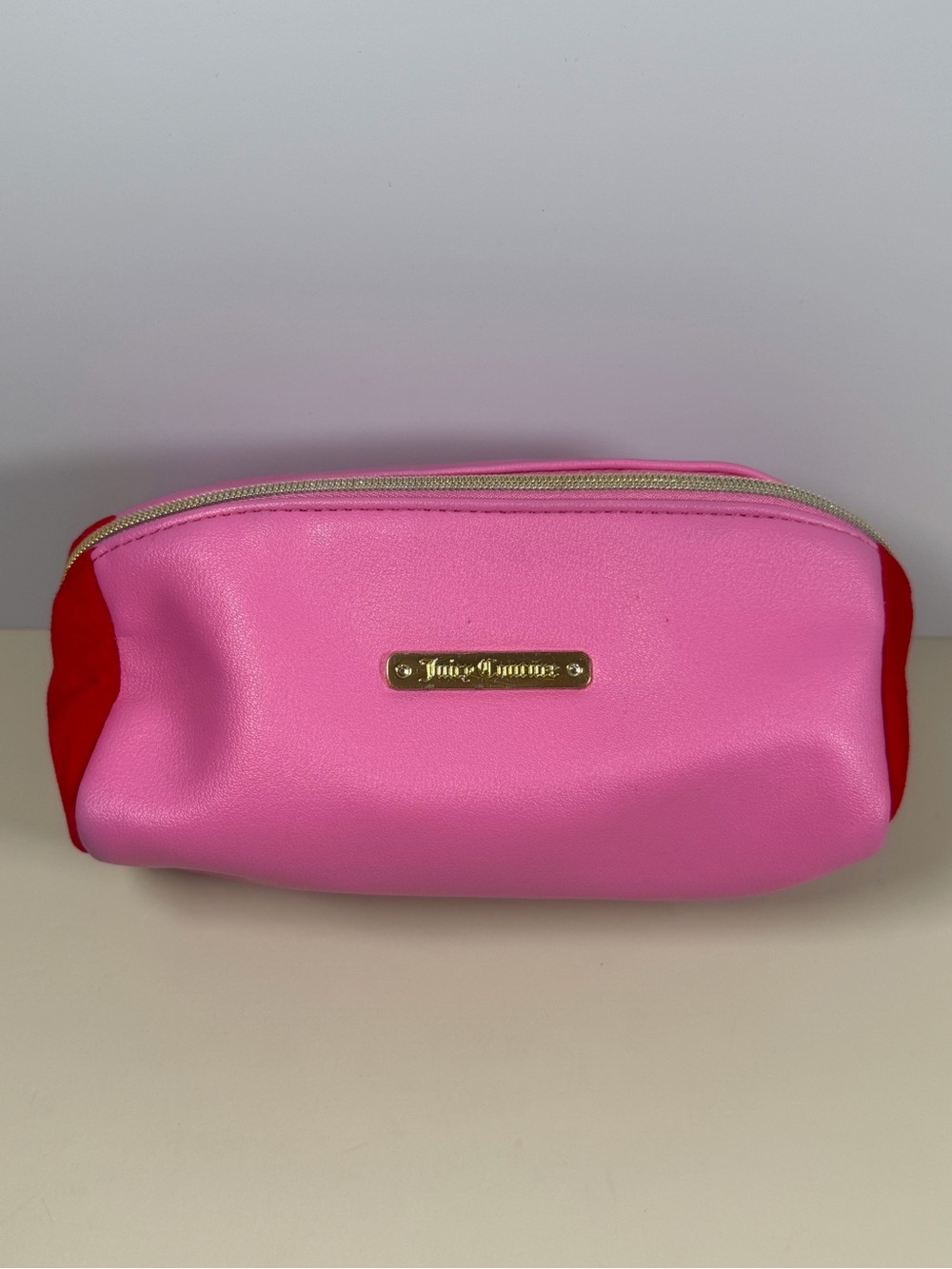 Juicy Couture Pink Cosmetic Pouch with Red Trim